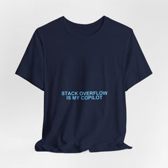 Stack Overflow Is My Copilot Meme T-Shirt - Funny Programmer Tee