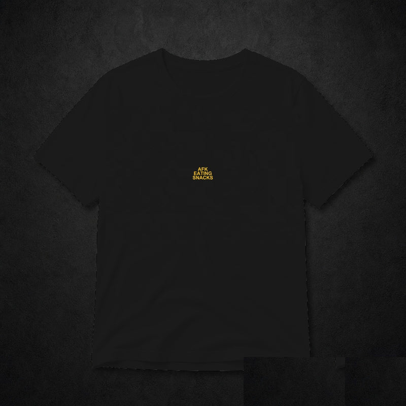 AFK Eating Snacks Meme T-Shirt - Funny Gamer Tee - Black clean mockup