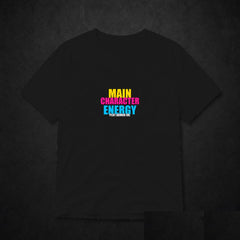Main Character Energy Meme T-Shirt - Funny Viral Tee - Black clean mockup