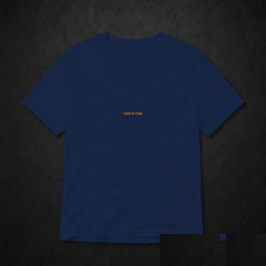 This Is Fine Fire Meme T-Shirt - Funny Viral Tee - Navy clean mockup