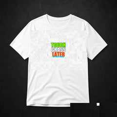 Touch Grass Later Meme T-Shirt - Funny Viral Tee - White clean mockup